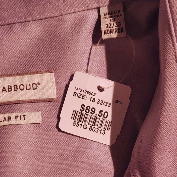 Joseph Abboud Pale Purple Button Down Shirt Size 18 - Picture 5 of 6